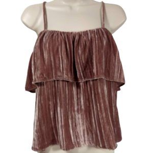 Madewell Velvet Off the Shoulder Top Rose Women''s Size Medium H2264 M